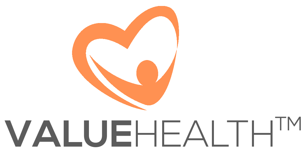 Orange heart shaped ValueHealth logo